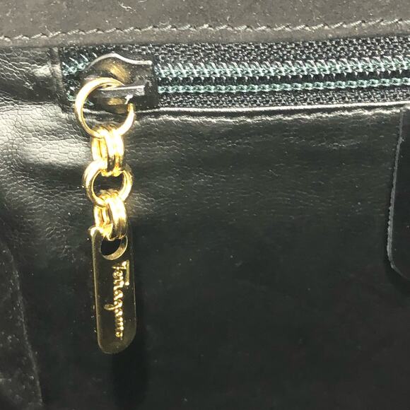 Salvatore Ferragamo Vara Soft Jeweled Studs Quilted Suede Medium Shoulder Bag - Picture 15 of 16